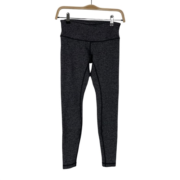 lululemon athletica Pants - Lululemon Wunder Under Leggings Herringbone Dark Grey High Rise Active SZ 4 $98